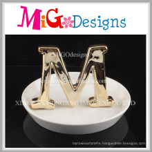 High Quality Ceramic Craft with Letter Ring Holder
